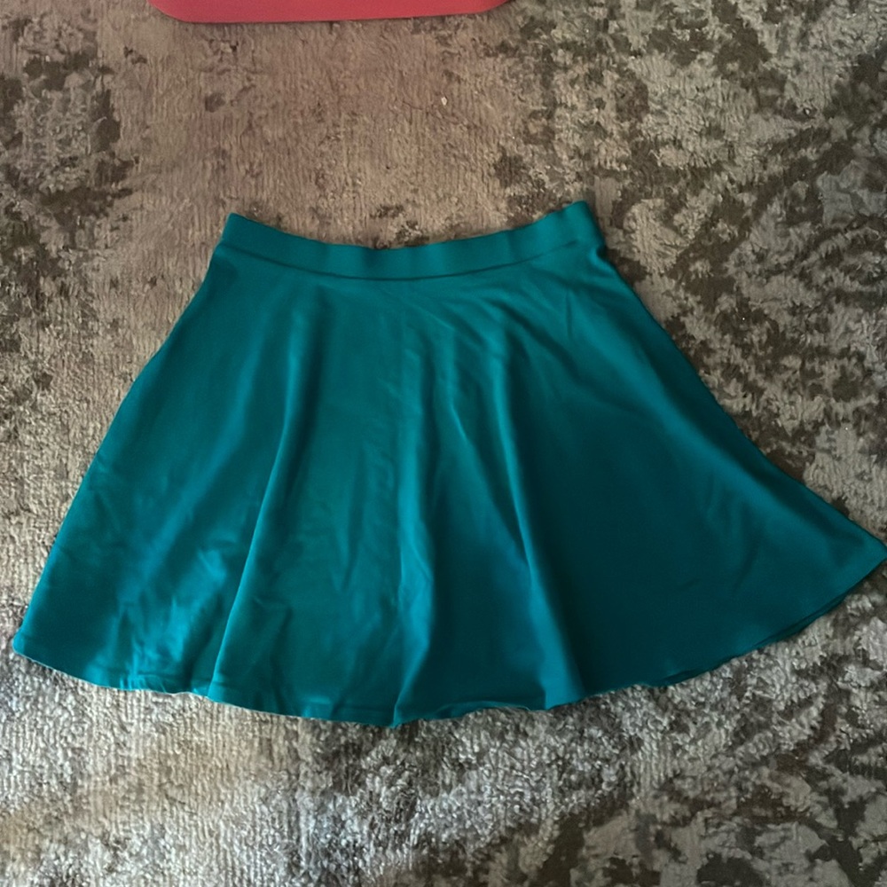 Teal green circle skirt